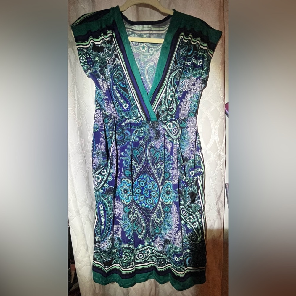 Maurices Women’s Medium Sun Dress w/ Pockets Abstract Floral Sleeveless